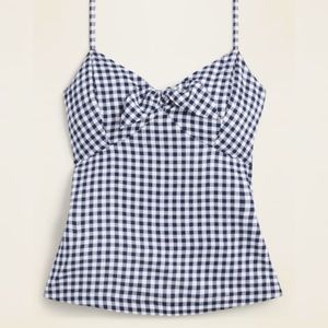 Old Navy Gingham Tie Front Tank Top